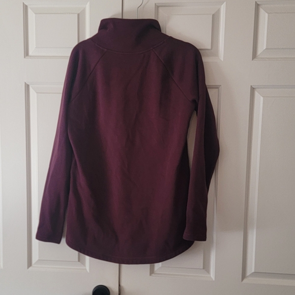 Athleta Cozy Karma Asym Pullover burgundy size Sm - Picture 5 of 6